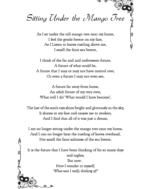 Sitting under the mango tree